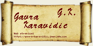 Gavra Karavidić vizit kartica